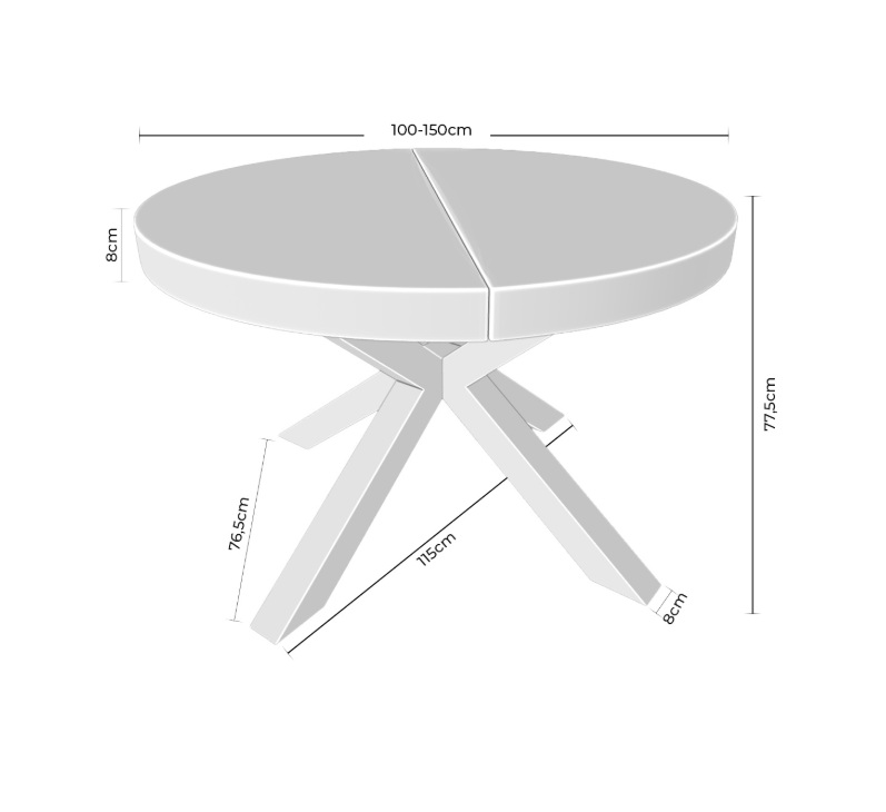 Mesa ext. MILDRED 100 roble/negro - Imagen 5